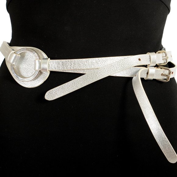Gianfranco Ferre Women's Silver Buckle Decorated Belt US 30 IT 75 - Picture 1 of 5